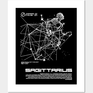 Sagittarius, Zodiac club, back print Posters and Art